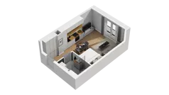 1 pokój, apartament 28,97 m², piętro 1, oferta nr B1/10, Zajezdnia Motława, Gdańsk, Śródmieście, Dolne Miasto, ul. Kurza