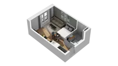 1 pokój, apartament 28,97 m², piętro 1, oferta nr B1/10, Zajezdnia Motława, Gdańsk, Śródmieście, Dolne Miasto, ul. Kurza