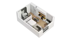 1 pokój, apartament 28,97 m², piętro 1, oferta nr B1/10, Zajezdnia Motława, Gdańsk, Śródmieście, Dolne Miasto, ul. Kurza