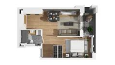 1 pokój, mieszkanie 40,24 m², piętro 1, oferta nr B1/11, Zajezdnia Motława, Gdańsk, Śródmieście, Dolne Miasto, ul. Kurza