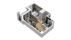 1 pokój, mieszkanie 40,24 m², piętro 1, oferta nr B1/11, Zajezdnia Motława, Gdańsk, Śródmieście, Dolne Miasto, ul. Kurza