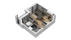 1 pokój, mieszkanie 41,91 m², piętro 3, oferta nr B1/31, Zajezdnia Motława, Gdańsk, Śródmieście, Dolne Miasto, ul. Kurza