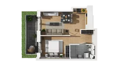 1 pokój, mieszkanie 38,50 m², parter, oferta nr B1/53, Zajezdnia Motława, Gdańsk, Śródmieście, Dolne Miasto, ul. Kurza
