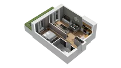1 pokój, mieszkanie 38,50 m², parter, oferta nr B1/53, Zajezdnia Motława, Gdańsk, Śródmieście, Dolne Miasto, ul. Kurza