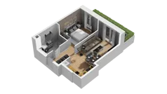 1 pokój, mieszkanie 38,50 m², parter, oferta nr B1/53, Zajezdnia Motława, Gdańsk, Śródmieście, Dolne Miasto, ul. Kurza