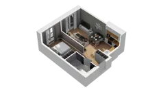 1 pokój, mieszkanie 38,50 m², piętro 1, oferta nr B1/63, Zajezdnia Motława, Gdańsk, Śródmieście, Dolne Miasto, ul. Kurza