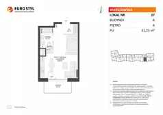 1 pokój, mieszkanie 31,23 m², piętro 4, oferta nr A/27, Osiedle Warszawska - etap IV, Gdańsk, Ujeścisko-Łostowice, Ujeścisko, ul. Warszawska