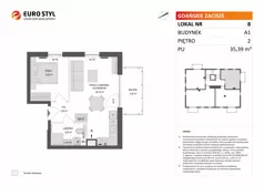 2 pokoje, mieszkanie 35,39 m², piętro 2, oferta nr A1/8, Gdańskie Zacisze, Gdańsk, Kokoszki, ul. Bysewska