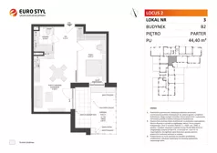 2 pokoje, mieszkanie 38,99 m², piętro 1, oferta nr B2/70, Locus 2 - etap II, Rumia, Janowo, ul. Dąbrowskiego