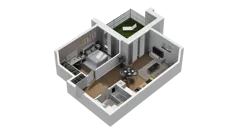 2 pokoje, mieszkanie 38,99 m², piętro 1, oferta nr B2/70, Locus 2 - etap II, Rumia, Janowo, ul. Dąbrowskiego