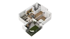 2 pokoje, mieszkanie 38,99 m², piętro 1, oferta nr B2/70, Locus 2 - etap II, Rumia, Janowo, ul. Dąbrowskiego