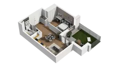 2 pokoje, mieszkanie 38,99 m², piętro 1, oferta nr B2/70, Locus 2 - etap II, Rumia, Janowo, ul. Dąbrowskiego