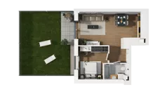 2 pokoje, mieszkanie 38,99 m², piętro 1, oferta nr B2/70, Locus 2 - etap II, Rumia, Janowo, ul. Dąbrowskiego