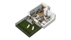 2 pokoje, mieszkanie 38,99 m², piętro 1, oferta nr B2/70, Locus 2 - etap II, Rumia, Janowo, ul. Dąbrowskiego