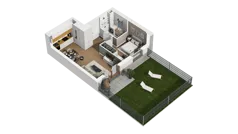 2 pokoje, mieszkanie 38,99 m², piętro 1, oferta nr B2/70, Locus 2 - etap II, Rumia, Janowo, ul. Dąbrowskiego
