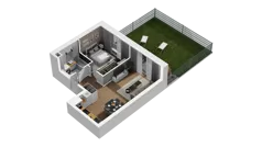 2 pokoje, mieszkanie 38,99 m², piętro 1, oferta nr B2/70, Locus 2 - etap II, Rumia, Janowo, ul. Dąbrowskiego