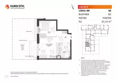 2 pokoje, mieszkanie 38,99 m², piętro 1, oferta nr B2/70, Locus 2 - etap II, Rumia, Janowo, ul. Dąbrowskiego