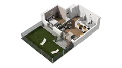 2 pokoje, mieszkanie 38,99 m², piętro 1, oferta nr B2/70, Locus 2 - etap II, Rumia, Janowo, ul. Dąbrowskiego