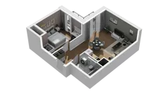 2 pokoje, mieszkanie 41,71 m², piętro 5, oferta nr B1/40, Locus 2 - etap I, Rumia, Janowo, ul. Dąbrowskiego