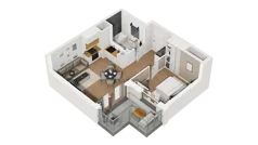 2 pokoje, mieszkanie 41,71 m², piętro 5, oferta nr B1/40, Locus 2 - etap I, Rumia, Janowo, ul. Dąbrowskiego