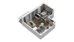 2 pokoje, mieszkanie 40,64 m², piętro 6, oferta nr B2/103, Locus 2 - etap II, Rumia, Janowo, ul. Dąbrowskiego