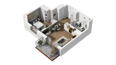 2 pokoje, mieszkanie 40,64 m², piętro 6, oferta nr B2/103, Locus 2 - etap II, Rumia, Janowo, ul. Dąbrowskiego