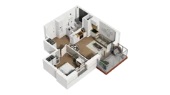 2 pokoje, mieszkanie 40,64 m², piętro 6, oferta nr B2/103, Locus 2 - etap II, Rumia, Janowo, ul. Dąbrowskiego