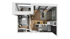 2 pokoje, mieszkanie 34,73 m², piętro 1, oferta nr A/9, Esencja, Gdańsk, Śródmieście, Dolne Miasto, ul. Kamienna Grobla / Jałmużnicza