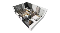 2 pokoje, mieszkanie 34,73 m², piętro 1, oferta nr A/9, Esencja, Gdańsk, Śródmieście, Dolne Miasto, ul. Kamienna Grobla / Jałmużnicza