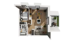 2 pokoje, mieszkanie 53,72 m², piętro 5, oferta nr A/58, Esencja, Gdańsk, Śródmieście, Dolne Miasto, ul. Kamienna Grobla / Jałmużnicza