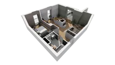2 pokoje, mieszkanie 53,72 m², piętro 5, oferta nr A/58, Esencja, Gdańsk, Śródmieście, Dolne Miasto, ul. Kamienna Grobla / Jałmużnicza