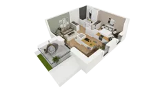 2 pokoje, mieszkanie 53,72 m², piętro 5, oferta nr A/58, Esencja, Gdańsk, Śródmieście, Dolne Miasto, ul. Kamienna Grobla / Jałmużnicza