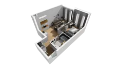 2 pokoje, mieszkanie 51,94 m², parter, oferta nr A/60, Esencja, Gdańsk, Śródmieście, Dolne Miasto, ul. Kamienna Grobla / Jałmużnicza