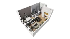 2 pokoje, mieszkanie 51,94 m², parter, oferta nr A/60, Esencja, Gdańsk, Śródmieście, Dolne Miasto, ul. Kamienna Grobla / Jałmużnicza