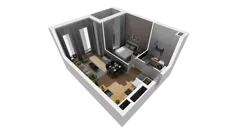 2 pokoje, mieszkanie 41,90 m², parter, oferta nr A/61, Esencja, Gdańsk, Śródmieście, Dolne Miasto, ul. Kamienna Grobla / Jałmużnicza