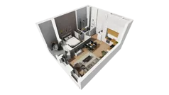 2 pokoje, mieszkanie 41,90 m², parter, oferta nr A/61, Esencja, Gdańsk, Śródmieście, Dolne Miasto, ul. Kamienna Grobla / Jałmużnicza