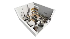 2 pokoje, mieszkanie 41,90 m², parter, oferta nr A/61, Esencja, Gdańsk, Śródmieście, Dolne Miasto, ul. Kamienna Grobla / Jałmużnicza