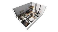 2 pokoje, mieszkanie 47,12 m², parter, oferta nr A/65, Esencja, Gdańsk, Śródmieście, Dolne Miasto, ul. Kamienna Grobla / Jałmużnicza
