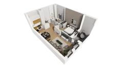 2 pokoje, mieszkanie 47,12 m², parter, oferta nr A/65, Esencja, Gdańsk, Śródmieście, Dolne Miasto, ul. Kamienna Grobla / Jałmużnicza