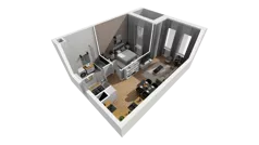 2 pokoje, mieszkanie 47,12 m², parter, oferta nr A/65, Esencja, Gdańsk, Śródmieście, Dolne Miasto, ul. Kamienna Grobla / Jałmużnicza