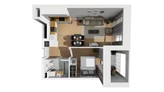 2 pokoje, mieszkanie 41,89 m², piętro 2, oferta nr A/78, Esencja, Gdańsk, Śródmieście, Dolne Miasto, ul. Kamienna Grobla / Jałmużnicza