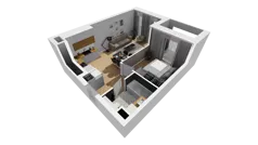 2 pokoje, mieszkanie 41,89 m², piętro 2, oferta nr A/78, Esencja, Gdańsk, Śródmieście, Dolne Miasto, ul. Kamienna Grobla / Jałmużnicza