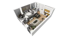 2 pokoje, mieszkanie 41,89 m², piętro 2, oferta nr A/78, Esencja, Gdańsk, Śródmieście, Dolne Miasto, ul. Kamienna Grobla / Jałmużnicza