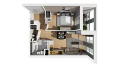 2 pokoje, mieszkanie 49,75 m², piętro 2, oferta nr A/82, Esencja, Gdańsk, Śródmieście, Dolne Miasto, ul. Kamienna Grobla / Jałmużnicza