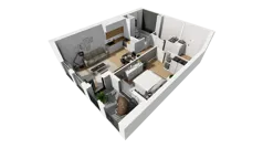 2 pokoje, mieszkanie 49,75 m², piętro 2, oferta nr A/82, Esencja, Gdańsk, Śródmieście, Dolne Miasto, ul. Kamienna Grobla / Jałmużnicza