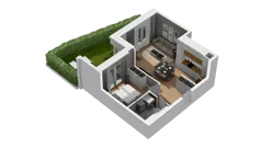 2 pokoje, mieszkanie 38,82 m², parter, oferta nr B2/4, Zajezdnia Motława, Gdańsk, Śródmieście, Dolne Miasto, ul. Kurza