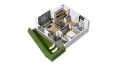2 pokoje, mieszkanie 38,82 m², parter, oferta nr B2/4, Zajezdnia Motława, Gdańsk, Śródmieście, Dolne Miasto, ul. Kurza