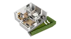 2 pokoje, mieszkanie 38,82 m², parter, oferta nr B2/4, Zajezdnia Motława, Gdańsk, Śródmieście, Dolne Miasto, ul. Kurza