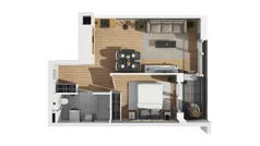 2 pokoje, mieszkanie 40,63 m², piętro 1, oferta nr B1/14, Zajezdnia Motława, Gdańsk, Śródmieście, Dolne Miasto, ul. Kurza