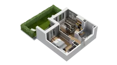 2 pokoje, mieszkanie 40,33 m², parter, oferta nr B1/50, Zajezdnia Motława, Gdańsk, Śródmieście, Dolne Miasto, ul. Kurza